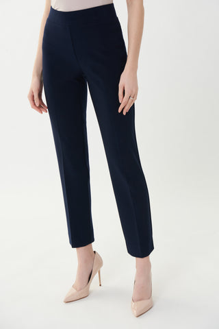 Slim Ankle-length Trousers With Elastic Waistband Style