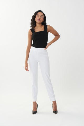 Slim Ankle-length Trousers With Elastic Waistband Style