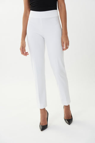 Slim Ankle-length Trousers With Elastic Waistband Style