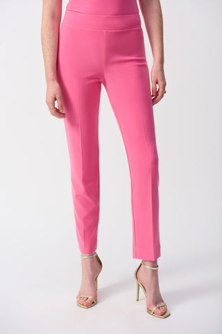 Slim Ankle-length Trousers With Elastic Waistband Style