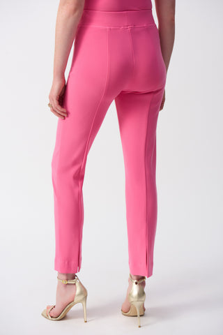 Slim Ankle-length Trousers With Elastic Waistband Style