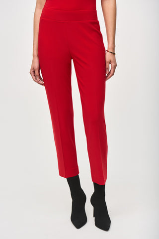 Slim Ankle-length Trousers With Elastic Waistband Style