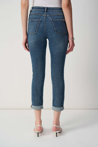 Cropped Jeans With Rolled Hem