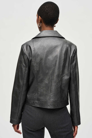 Metallic Faux Leather Biker Jacket