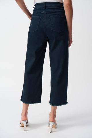 Culotte Jeans With Embellished Front Seam