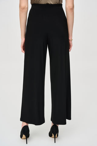 Silky Knit Wide-Leg Wrap Pants