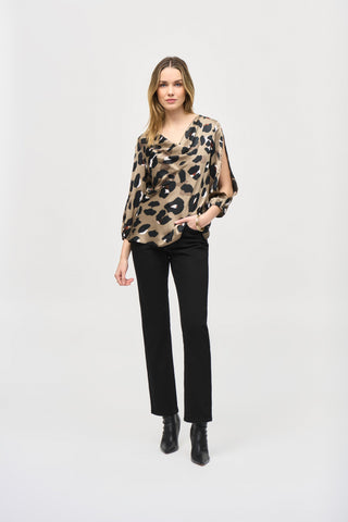 Satin Animal Print Top