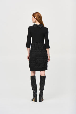 Jacquard And Silky Knit Cocoon Dress