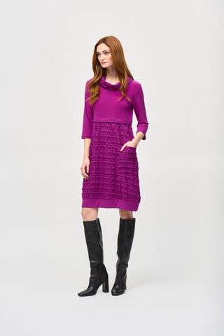 Jacquard And Silky Knit Cocoon Dress