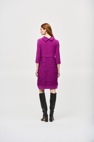 Jacquard And Silky Knit Cocoon Dress