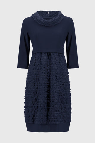 Jacquard And Silky Knit Cocoon Dress