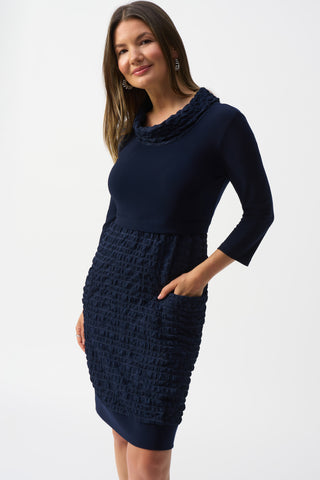 Jacquard And Silky Knit Cocoon Dress