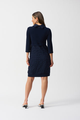 Jacquard And Silky Knit Cocoon Dress