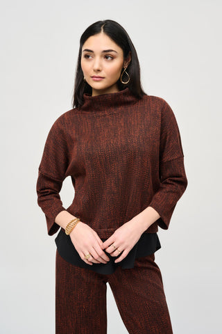 Jacquard Knit Layered Boxy Top