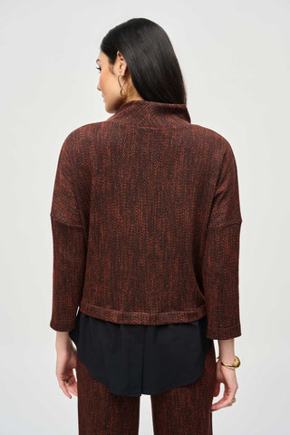 Jacquard Knit Layered Boxy Top