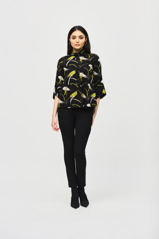 Abstract Print Trapeze Jacket