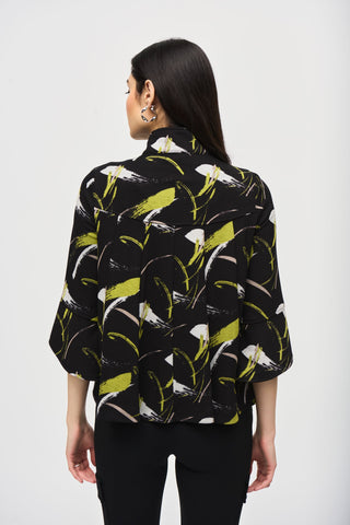 Abstract Print Trapeze Jacket