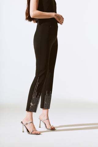 Silky Knit Embellished Pull-On Pants