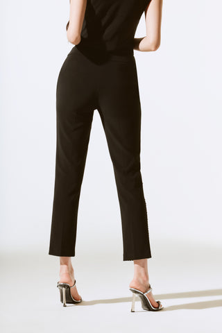 Silky Knit Embellished Pull-On Pants