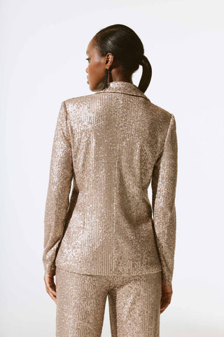 Sequined Straight Blazer