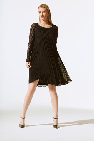 Pleated Chiffon Dress With Sequins