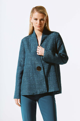 Textured Jacquard Trapeze Jacket