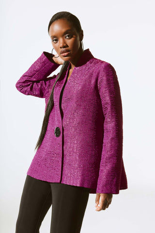 Textured Jacquard Trapeze Jacket