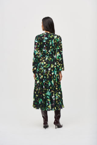 Abstract Print Georgette Maxi Dress