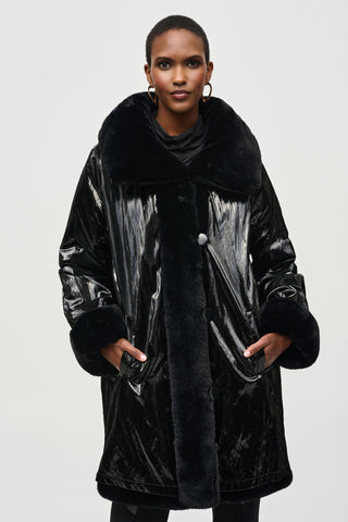 Shinny Reversible Faux Fur Coat