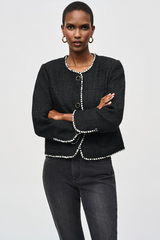 Bouclé Jacket With Contrast Trim