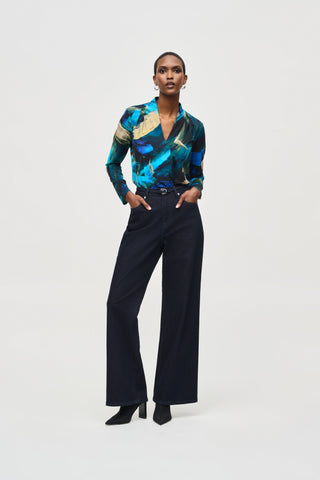 High Rise Wide Leg Denim Pants