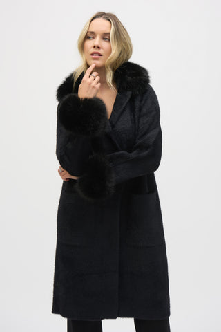 Faux Fur Sweater Coat 