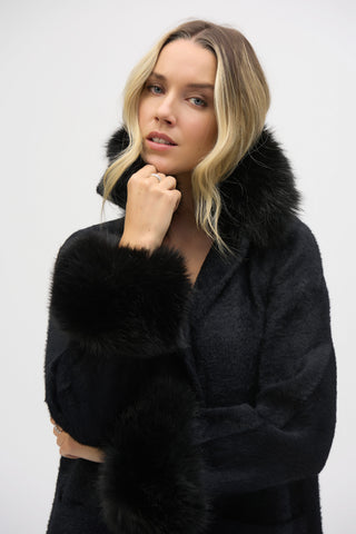 Faux Fur Sweater Coat 