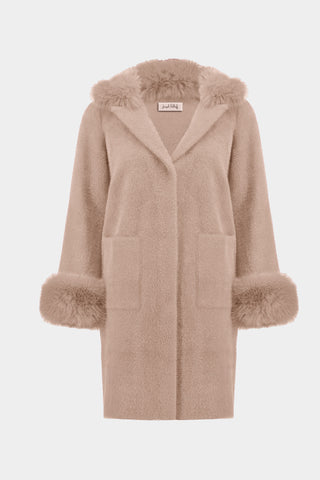 Faux Fur Sweater Coat 