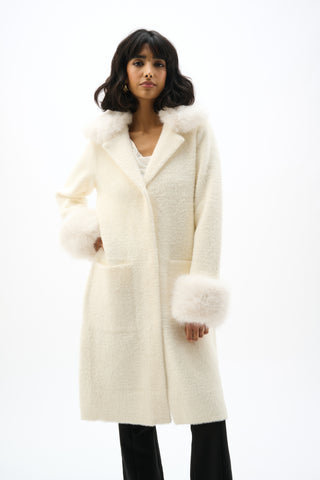 Faux Fur Sweater Coat 