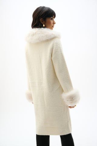 Faux Fur Sweater Coat 