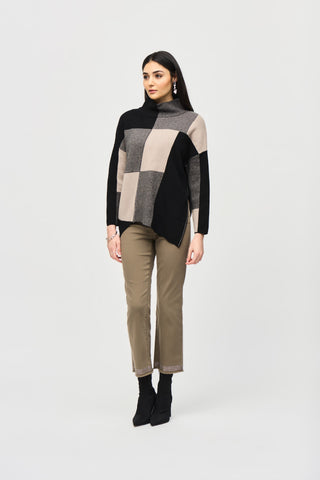 Color-Block Jacquard Knit Pullover