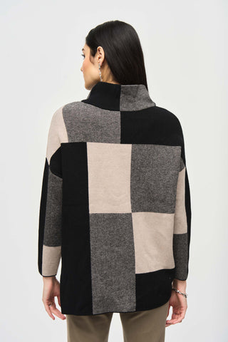 Color-Block Jacquard Knit Pullover