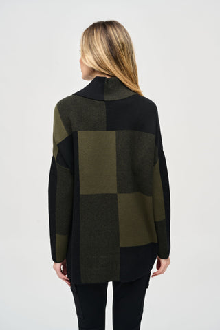 Color-Block Jacquard Knit Pullover