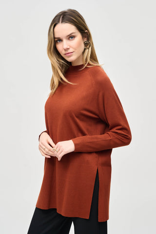 Sweater Knit Mock Neck Tunic