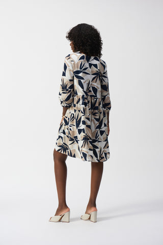 Gauze Tropical Print Trapeze Dress