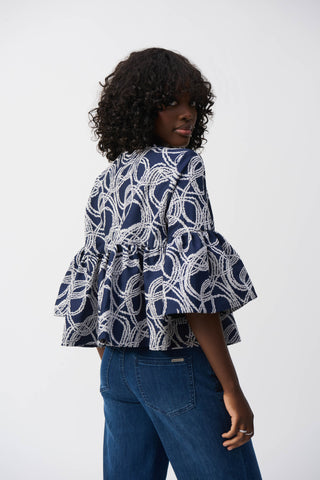 Abstract Jacquard Trapeze Jacket