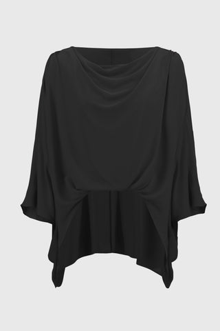 Georgette High-Low Boxy Top with dolman sleeve