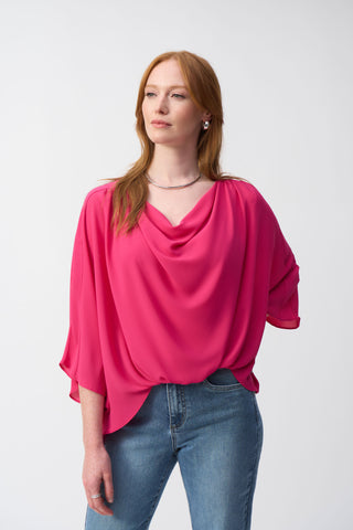 Georgette High-Low Boxy Top with dolman sleeve