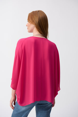 Georgette High-Low Boxy Top with dolman sleeve