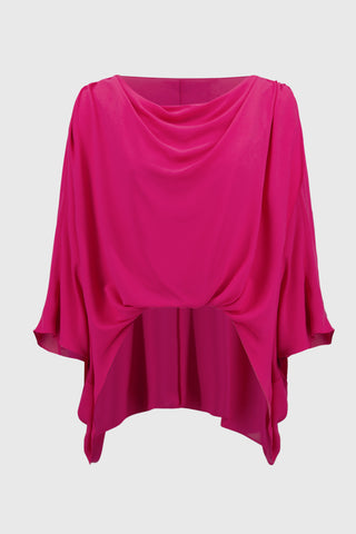 Georgette High-Low Boxy Top with dolman sleeve