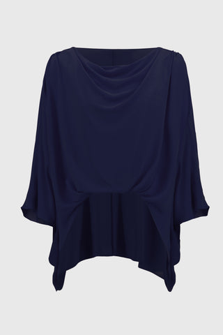 Georgette High-Low Boxy Top with dolman sleeve