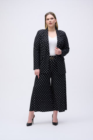 Silky Knit Dot Print Pull-On Culotte Pants