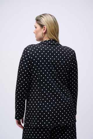 Silky Knit Dot Print Boxy Blazer