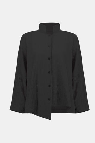 Seersucker Asymmetrical Boxy Jacket